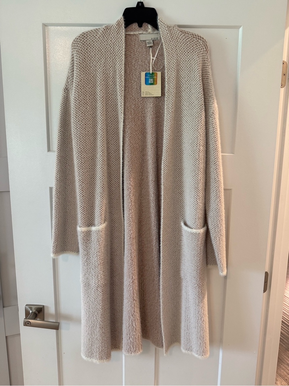 Cozy Open-Front Cream Knit Womens Cardigan Sweater